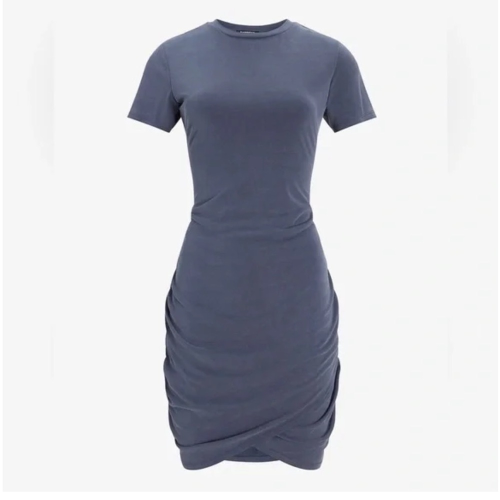 Express Large Silky Sueded Jersey Ruched T-Shirt Dress